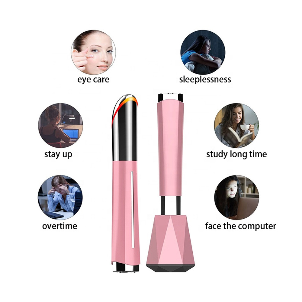 2022 OEM Manufacturer portable handheld heated massage tool pen eye care USB eye massager red light heat pen