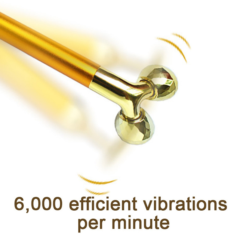 Beauty Care Face Lifting Massager Roller 24K Golden 3d Roller Electric Vibrating Roller Anti-Wrinkles Facial Massage