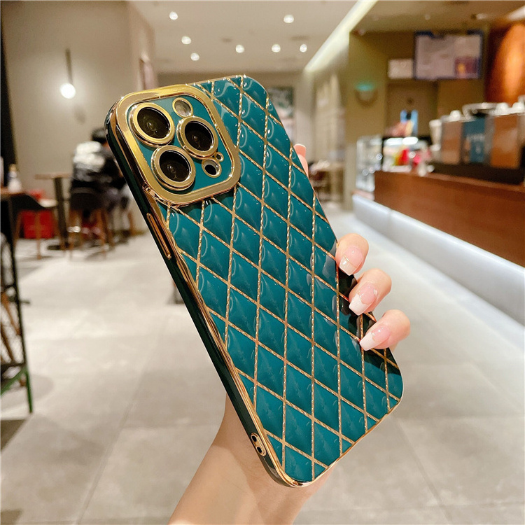 cell phone accessories for iphone 15 14 phone case 3d diamond Colorful Soft TPU Protective electroplating case