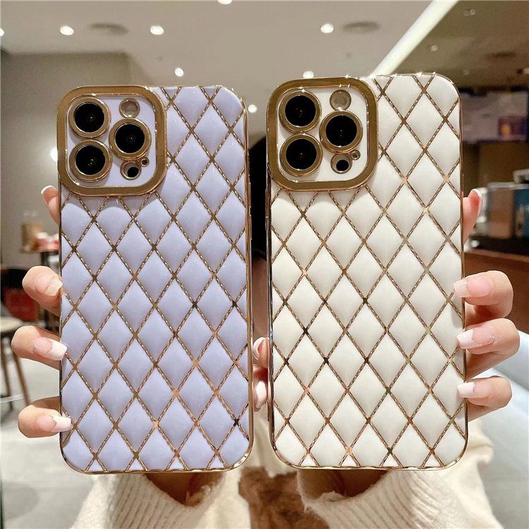 cell phone accessories for iphone 15 14 phone case 3d diamond Colorful Soft TPU Protective electroplating case