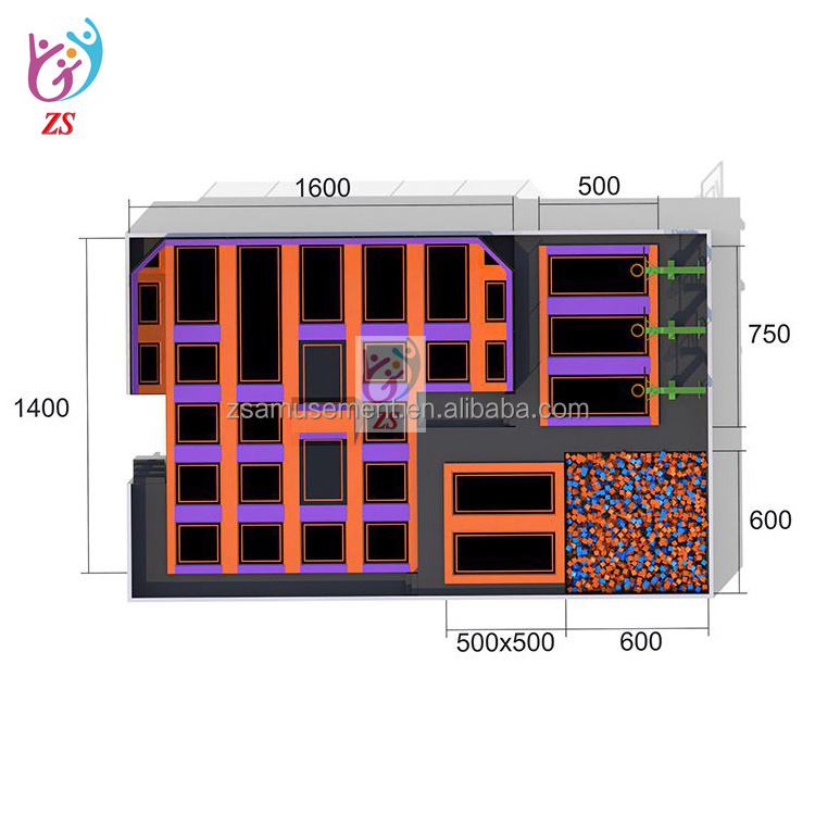 Safe Basketball Shoes and Professional Salm Dunk Indoor Trampoline with Protective Net 50 Square Meters Topkidsplay