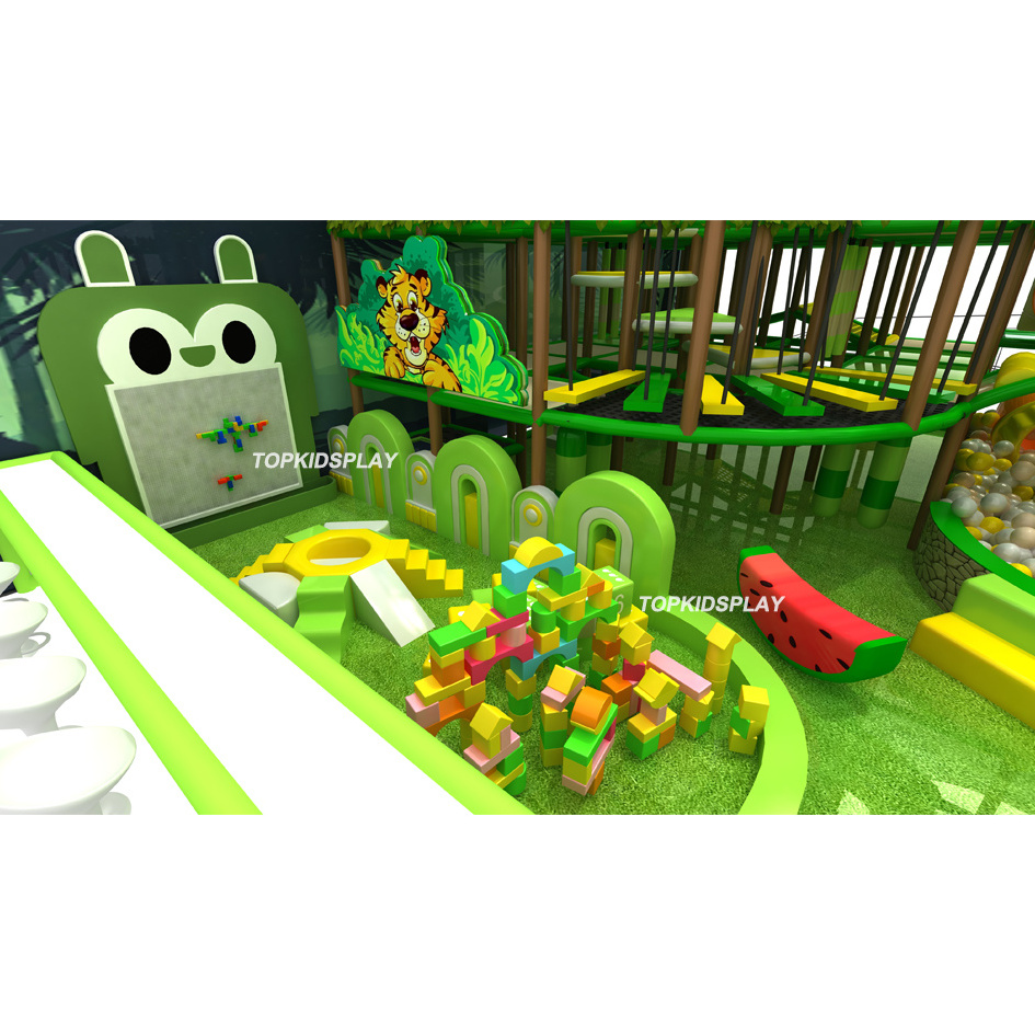 Amusement Equipment Soft Play Playground Jungle Theme House Ball Pool Small Indoor Playground with Big Slide