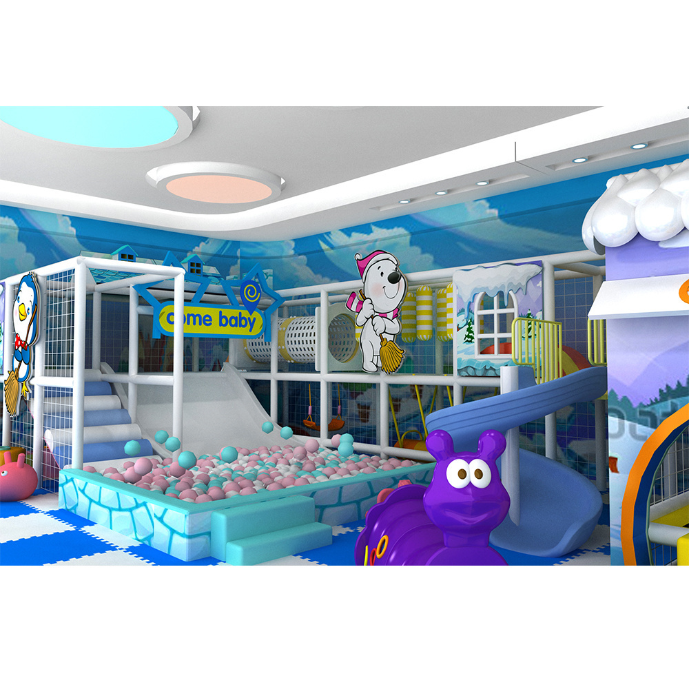 Custom Kids Indoor Playground Game Center with Slides and Swing