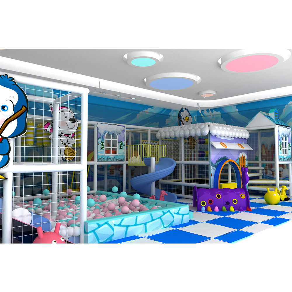 Custom Kids Indoor Playground Game Center with Slides and Swing