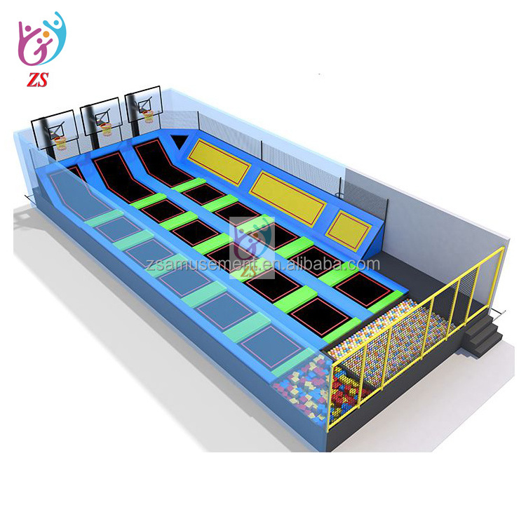 Safe Basketball Shoes and Professional Salm Dunk Indoor Trampoline with Protective Net 50 Square Meters Topkidsplay