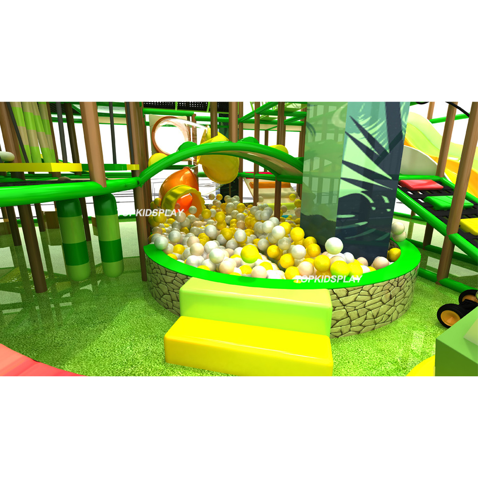 Amusement Equipment Soft Play Playground Jungle Theme House Ball Pool Small Indoor Playground with Big Slide