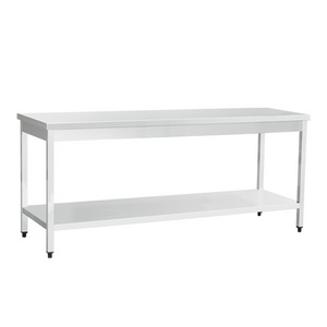 Italy style working table without splashback SUS304 2 layer Stainless Steel commercial kitchen work table work bench