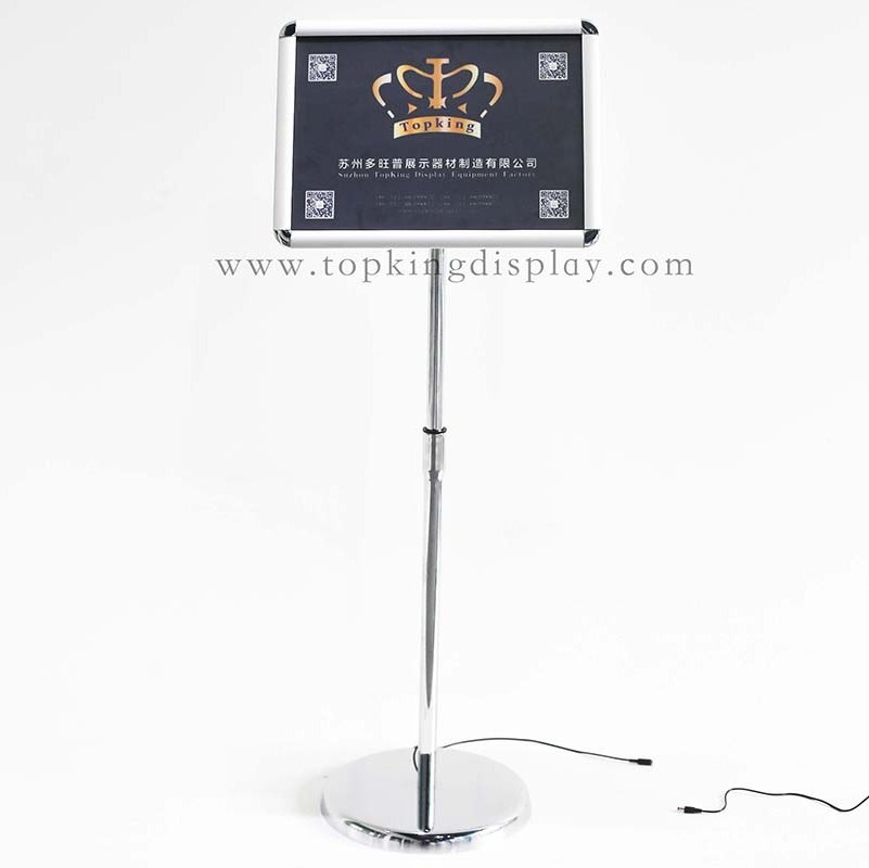 Advertising stand floor  LED A3 A4 hotel menu page flip floor display stand