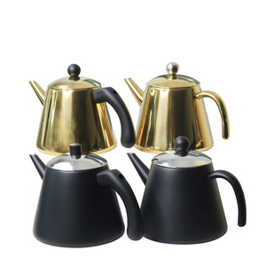 Metal multi color combinations teapot set powder coating painting plating durable tea kettle stainless steel double wall teapot