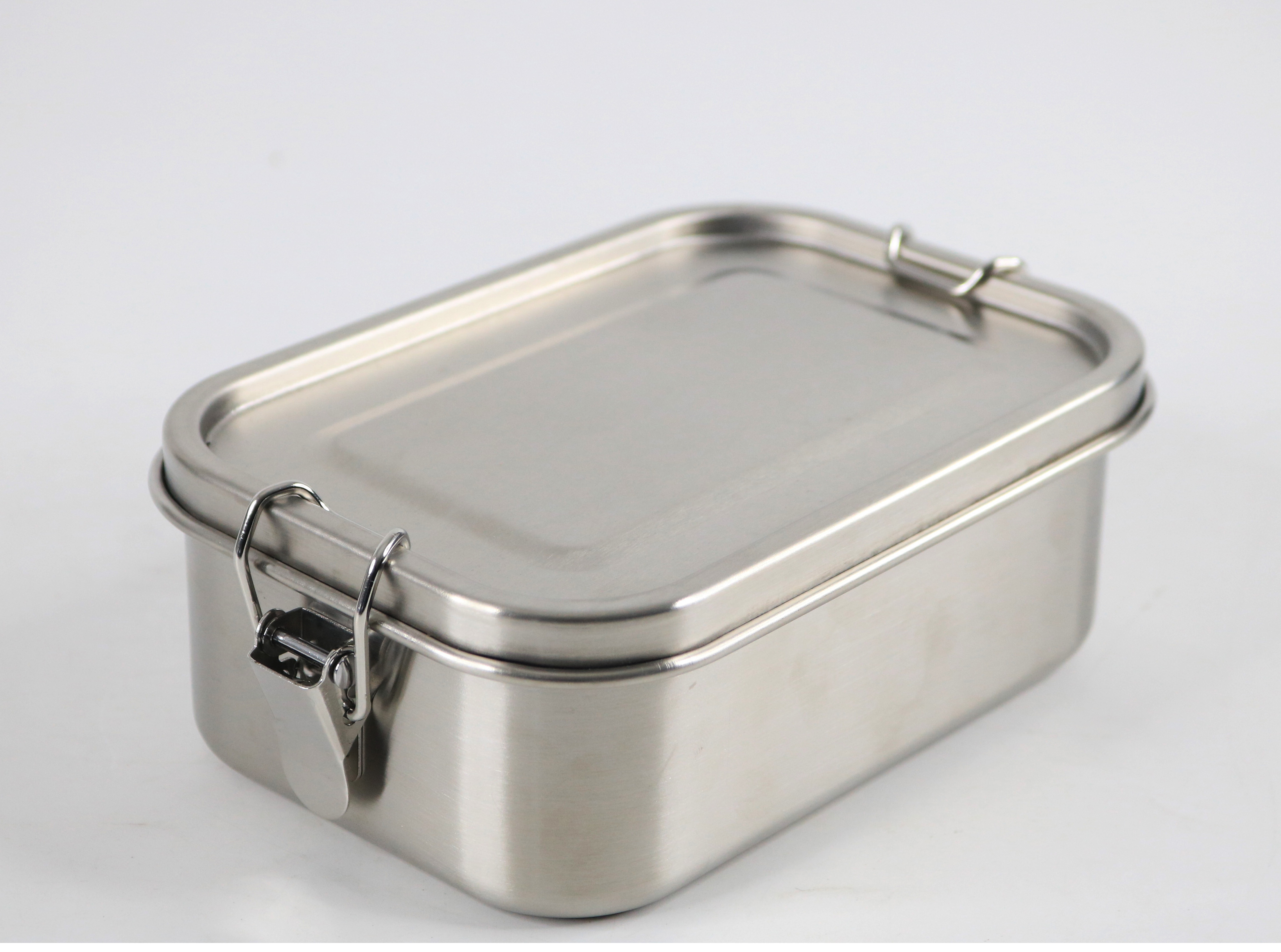 800ml Stainless Steel Lunchbox with Two Compartments Airtight Leakproof Plastic Free Bento Lunch Box With Clip Locks