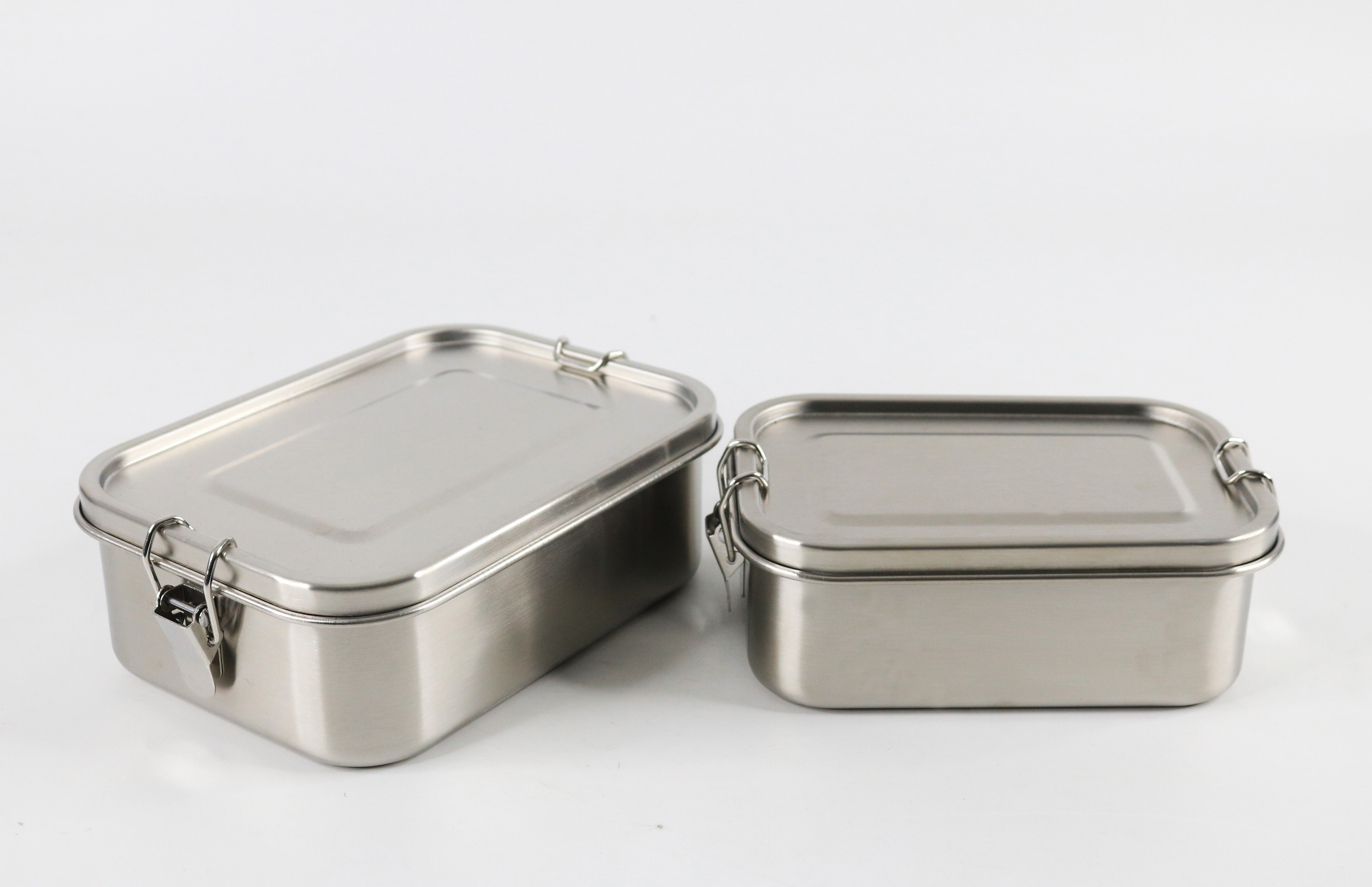 800ml Stainless Steel Lunchbox with Two Compartments Airtight Leakproof Plastic Free Bento Lunch Box With Clip Locks