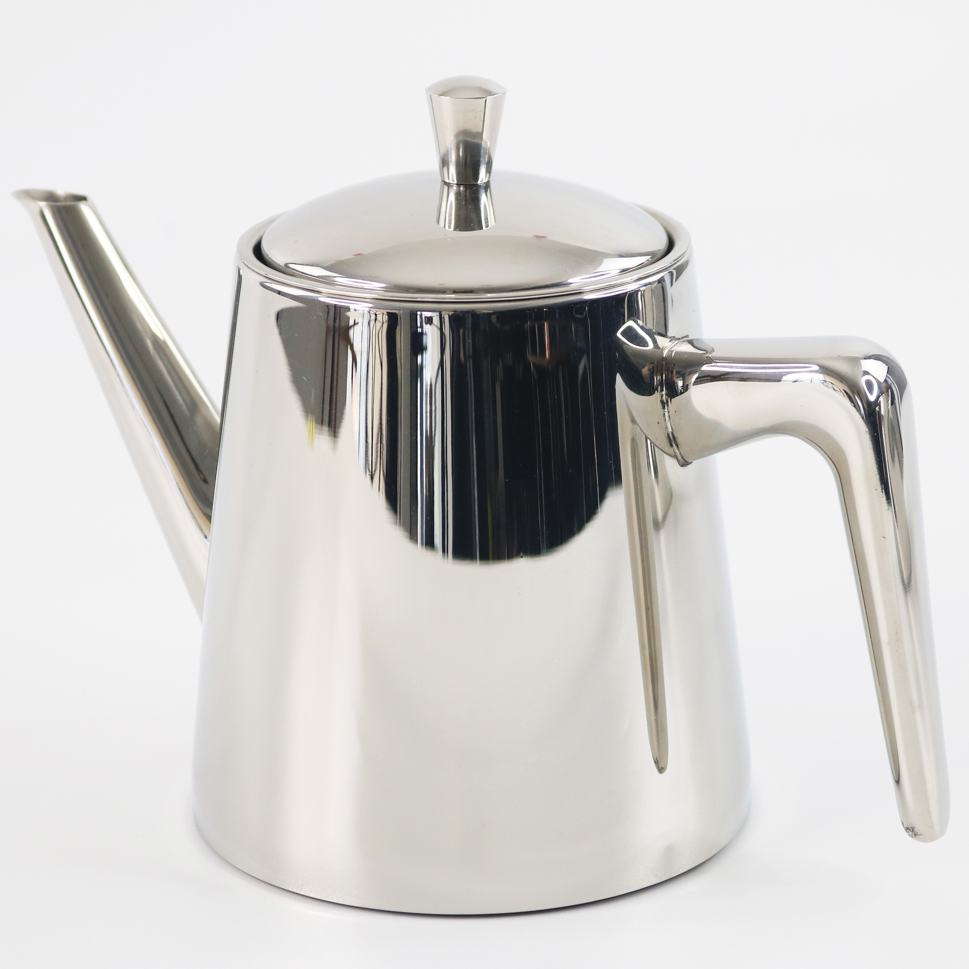 Stainless steel shining surface tea maker insulated coffee tea pot unbreakable tea infuser teapot