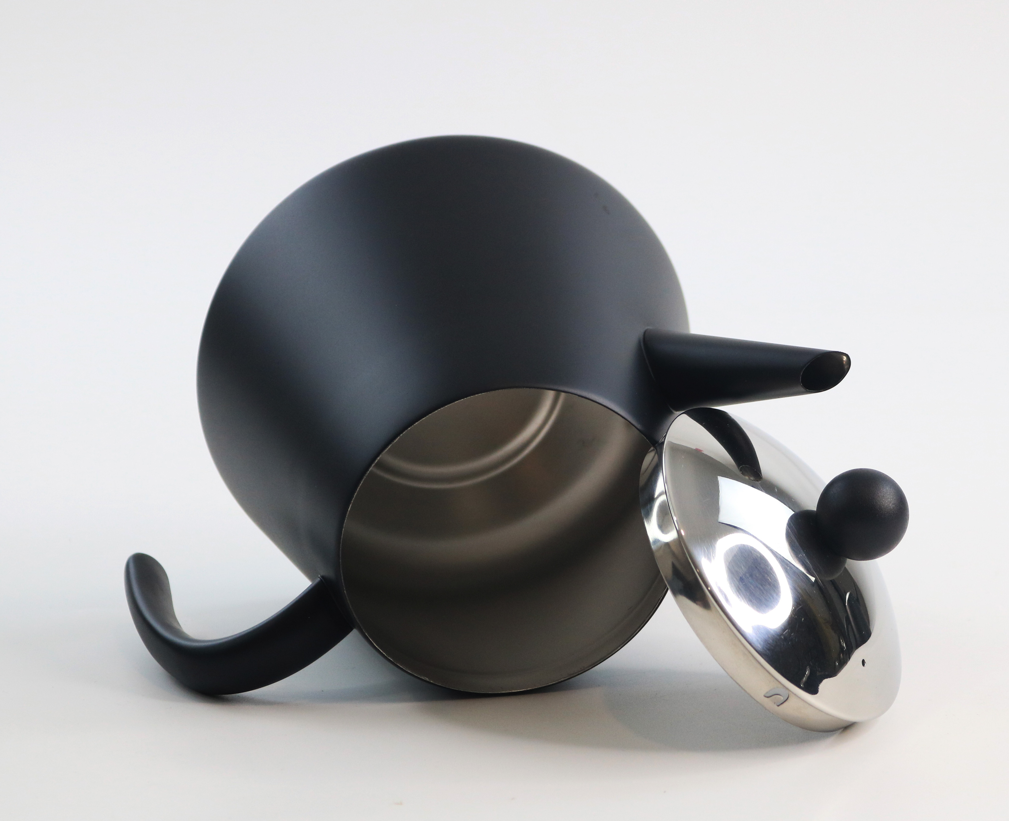 Matt Black Coffee Tea Pot Pitcher Satin Black Tea Kettle Spray Paint Stainless Steel Double Layer Teapot