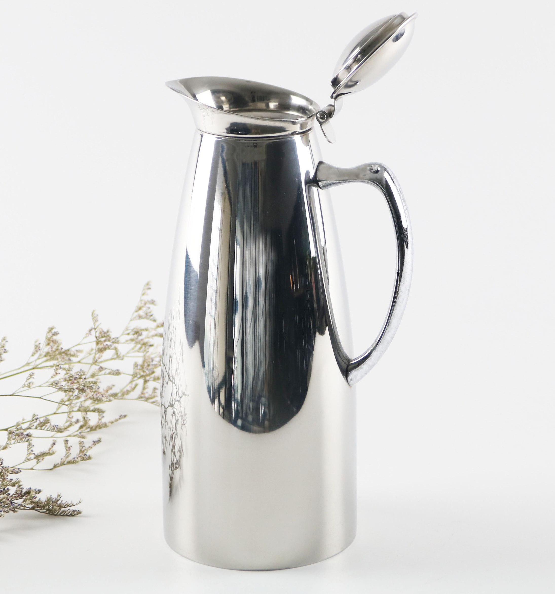 1L Double Wall Layer Insulated Stainless Steel  Coffee Milk Pot With Handle Teapot Thermo Jug