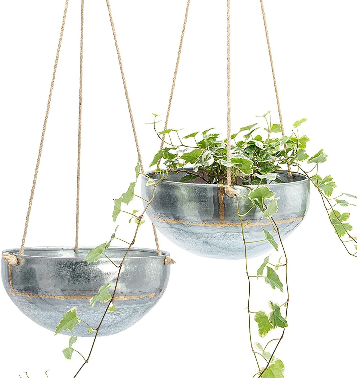 Hanging Planter for Outdoor Indoor Plants Galvanized Iron Flower Pot Large Flower Hanger for Patio Window Garden