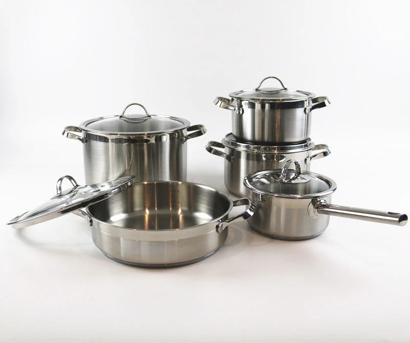 Factory Wholesale Premium Chefmate Prestige Non-stick cooking set Stainless Steel 8 Pcs Pot Casserole  Cookware Set