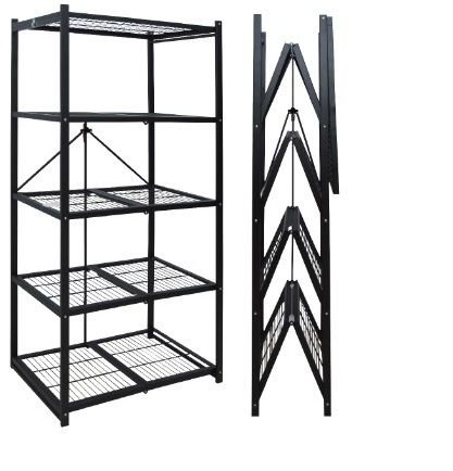 3 Tier Metal durable multifunctional foldable collapsible household storage holder storage rack