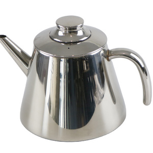 Wholesale Kettle Induction Cooker Stainless Steel Exquisite Teapot with Infuser Double Walled Glossy Silver Tea Pot