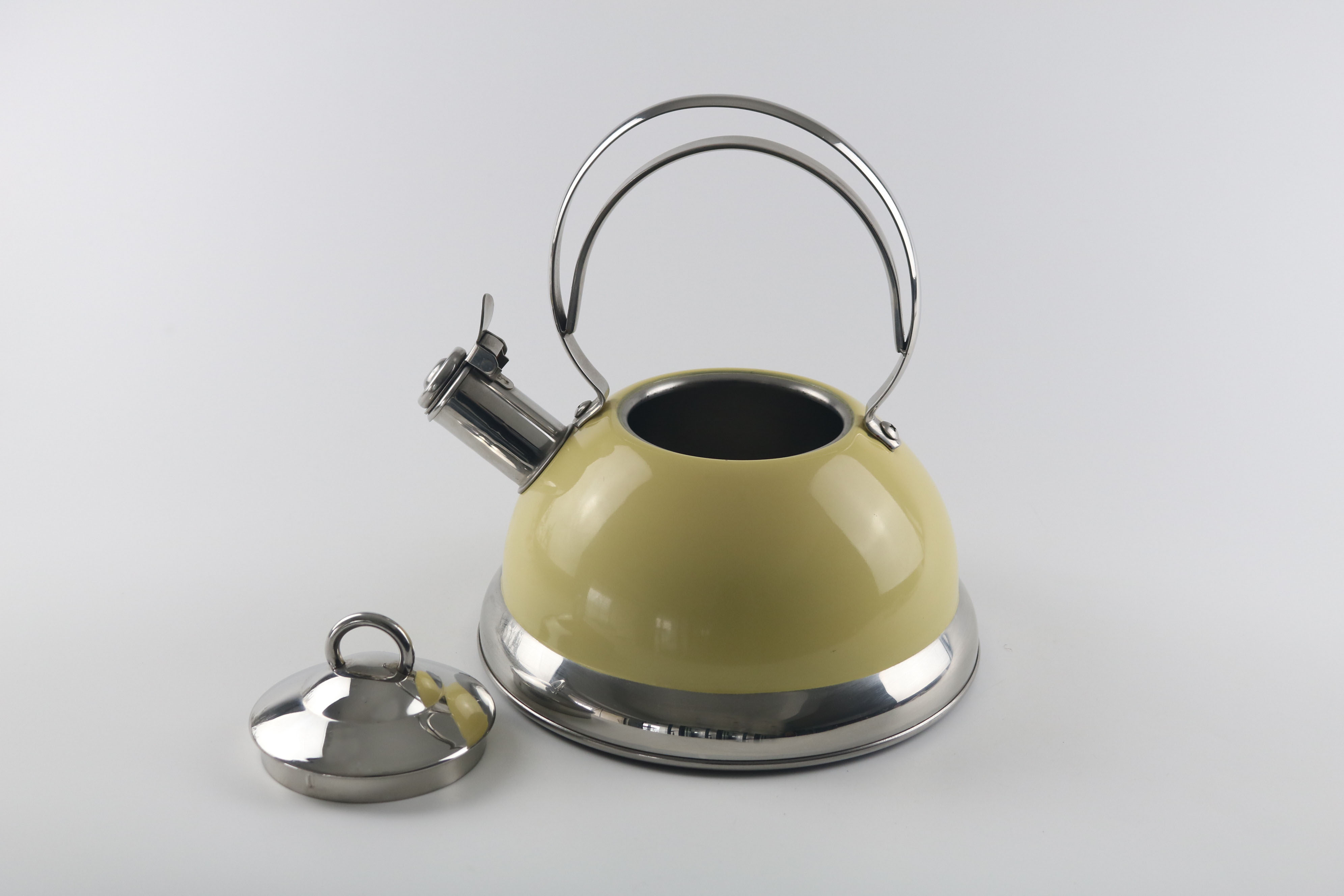 Stove Top 3 Litre Whistling Tea kettles 5 Layers Bottom Stainless Steel Tea kettle with Cool Touch Ergonomic Handle