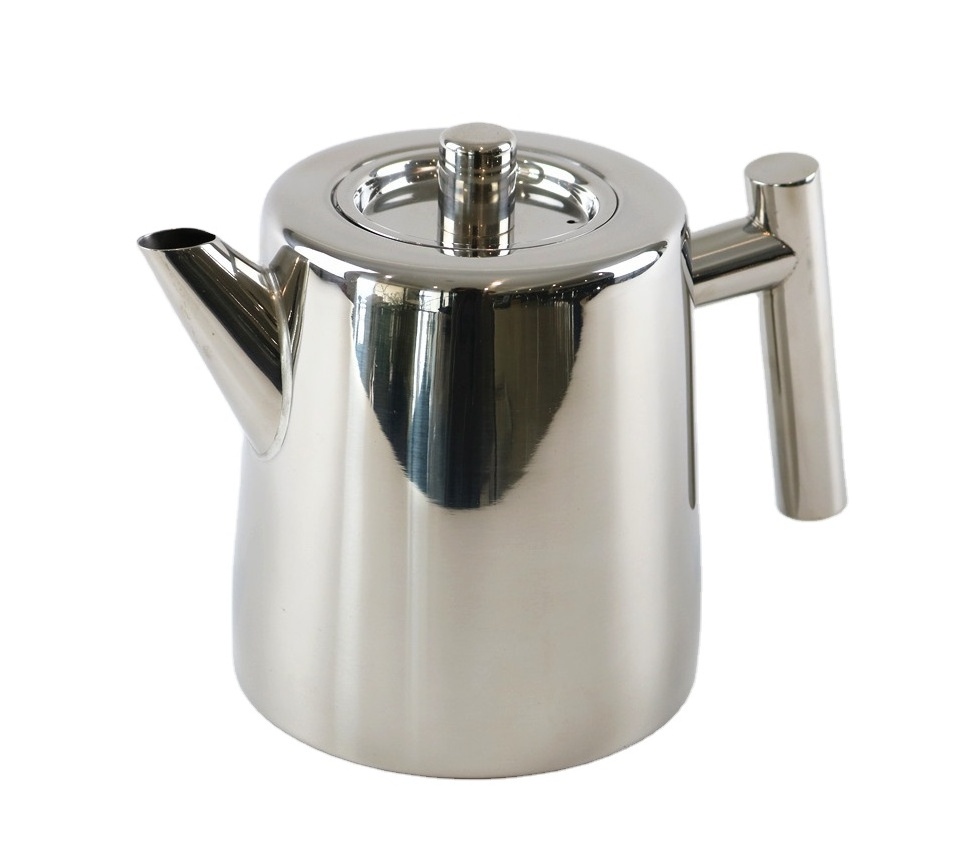 1.2L Tea Maker Mirrored Polished Double Wall Insulated teapot Stainless Steel tea pot