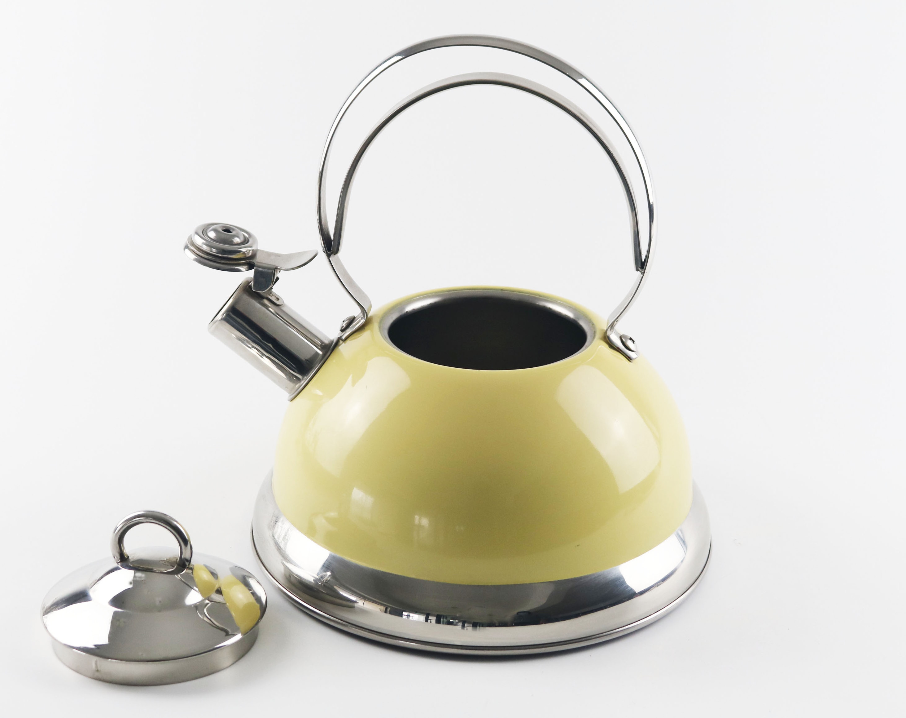 Stove Top 3 Litre Whistling Tea kettles 5 Layers Bottom Stainless Steel Tea kettle with Cool Touch Ergonomic Handle