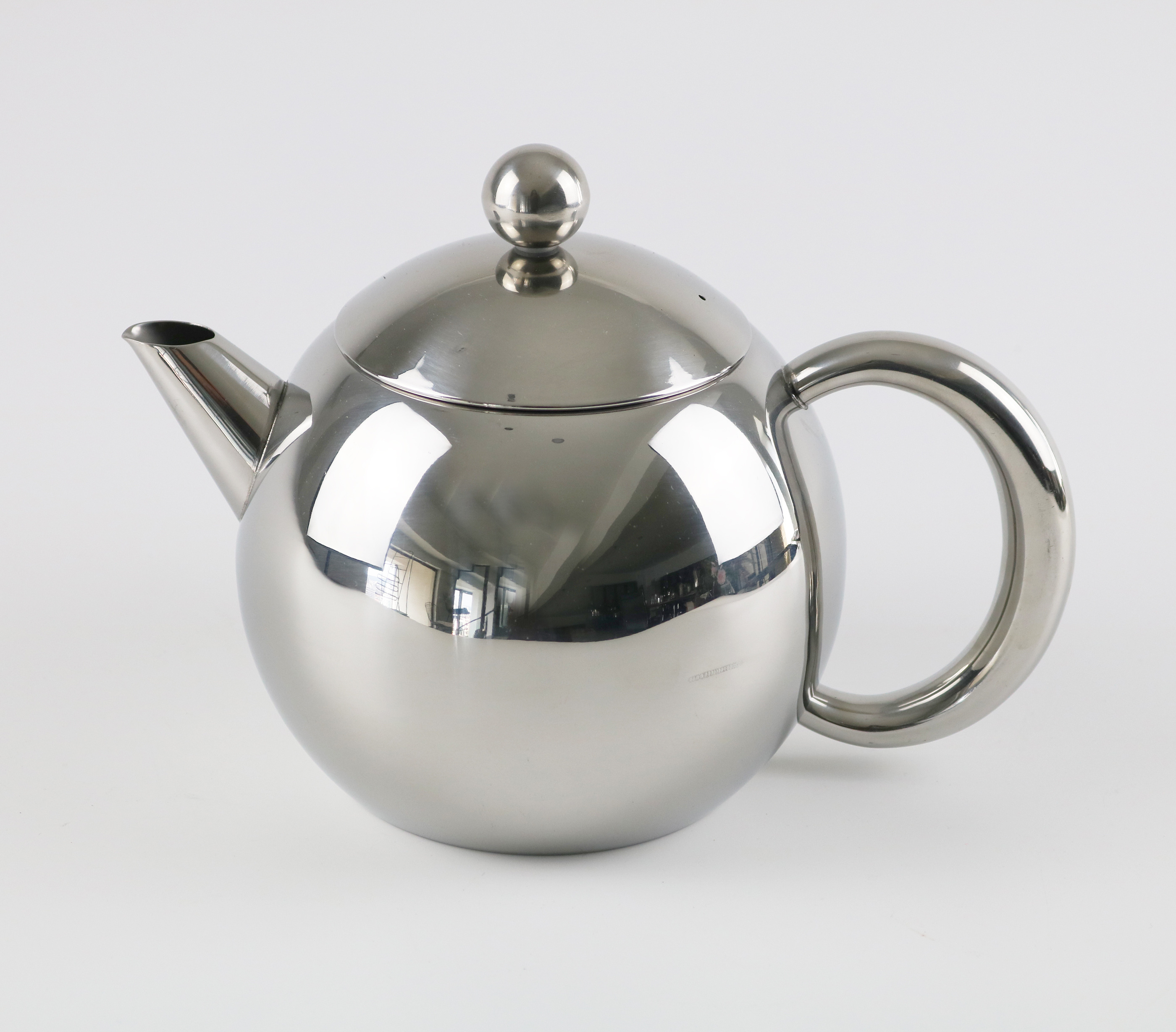 Household Handing High Quality Stainless Steel Double Wall 1200ml Teapot Loose Tea Strainer inside Tea pot