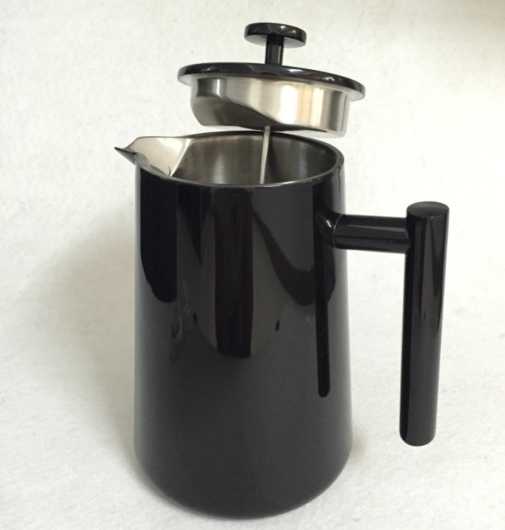 LFGB Certificate Stainless Steel 304 French Press Coffee Pot Double Wall Cafe Pot Gold color Insulated Coffee Maker