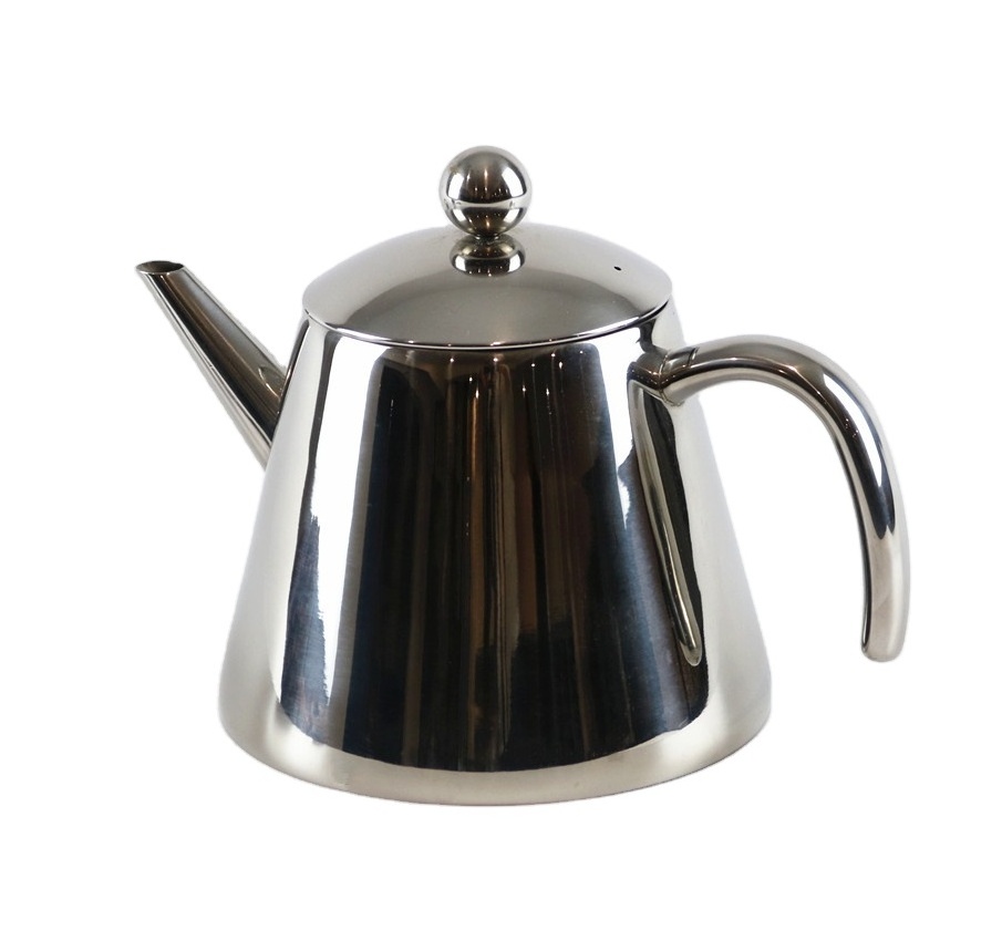 1.2 Liter Polished Stainless Steel Tea Kettle pot with Tea Infuser Filter Home Kitchen Restaurant or Office Tea Pot