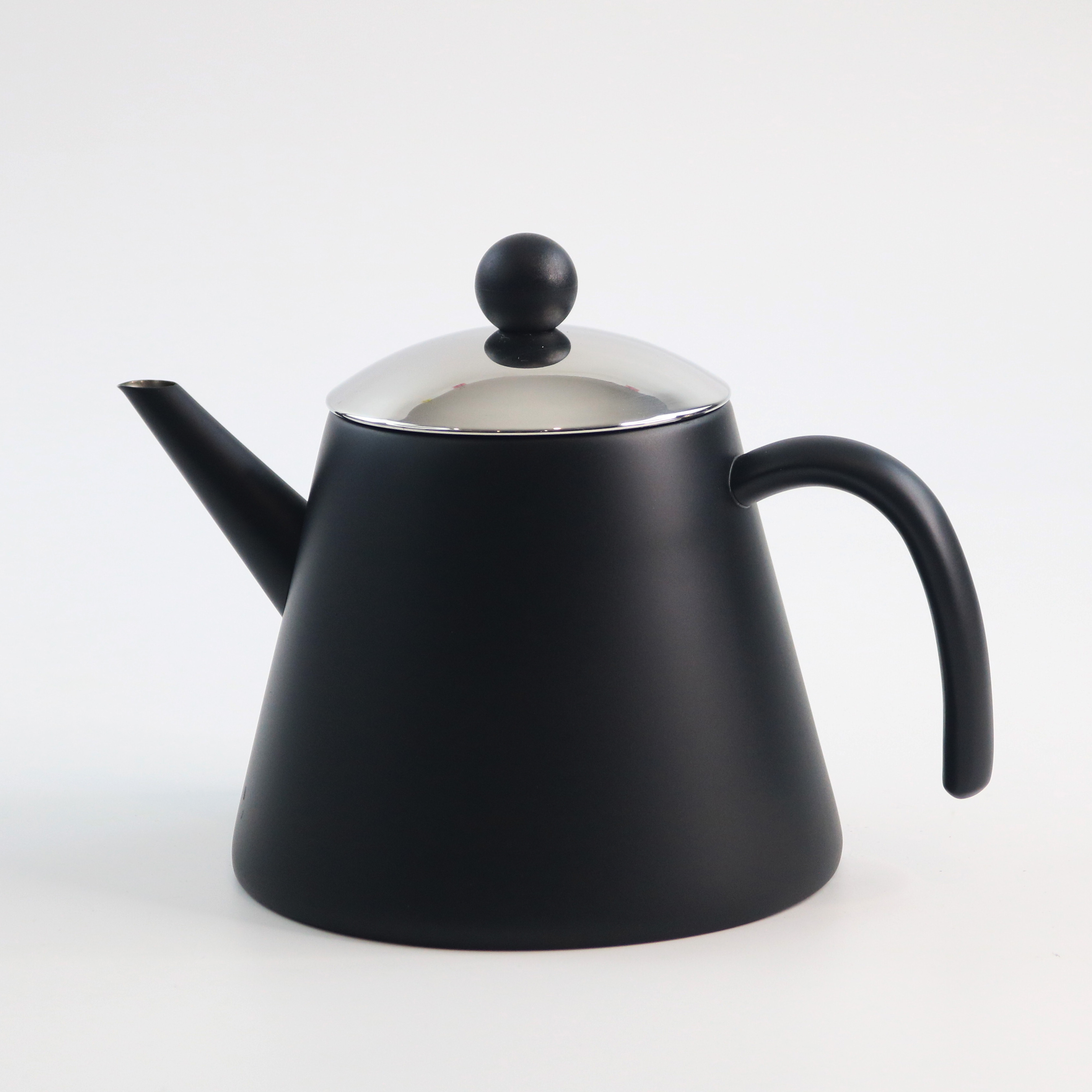 Matt Black Coffee Tea Pot Pitcher Satin Black Tea Kettle Spray Paint Stainless Steel Double Layer Teapot