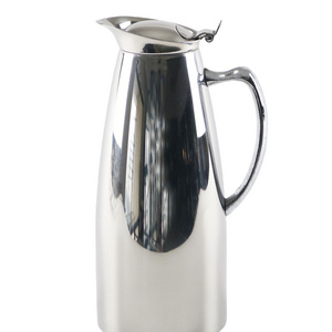 1L Double Wall Layer Insulated Stainless Steel  Coffee Milk Pot With Handle Teapot Thermo Jug