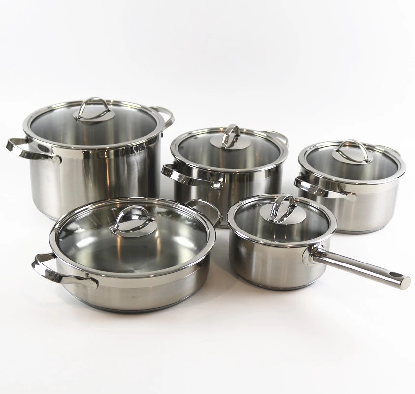 Factory Wholesale Premium Chefmate Prestige Non-stick cooking set Stainless Steel 8 Pcs Pot Casserole  Cookware Set