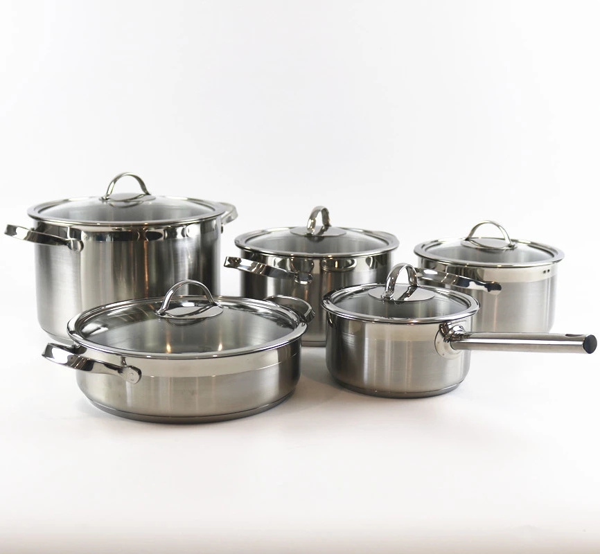 Factory Wholesale Premium Chefmate Prestige Non-stick cooking set Stainless Steel 8 Pcs Pot Casserole  Cookware Set