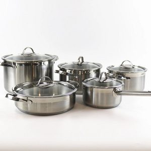 Factory Wholesale Premium Chefmate Prestige Non-stick cooking set Stainless Steel 8 Pcs Pot Casserole  Cookware Set