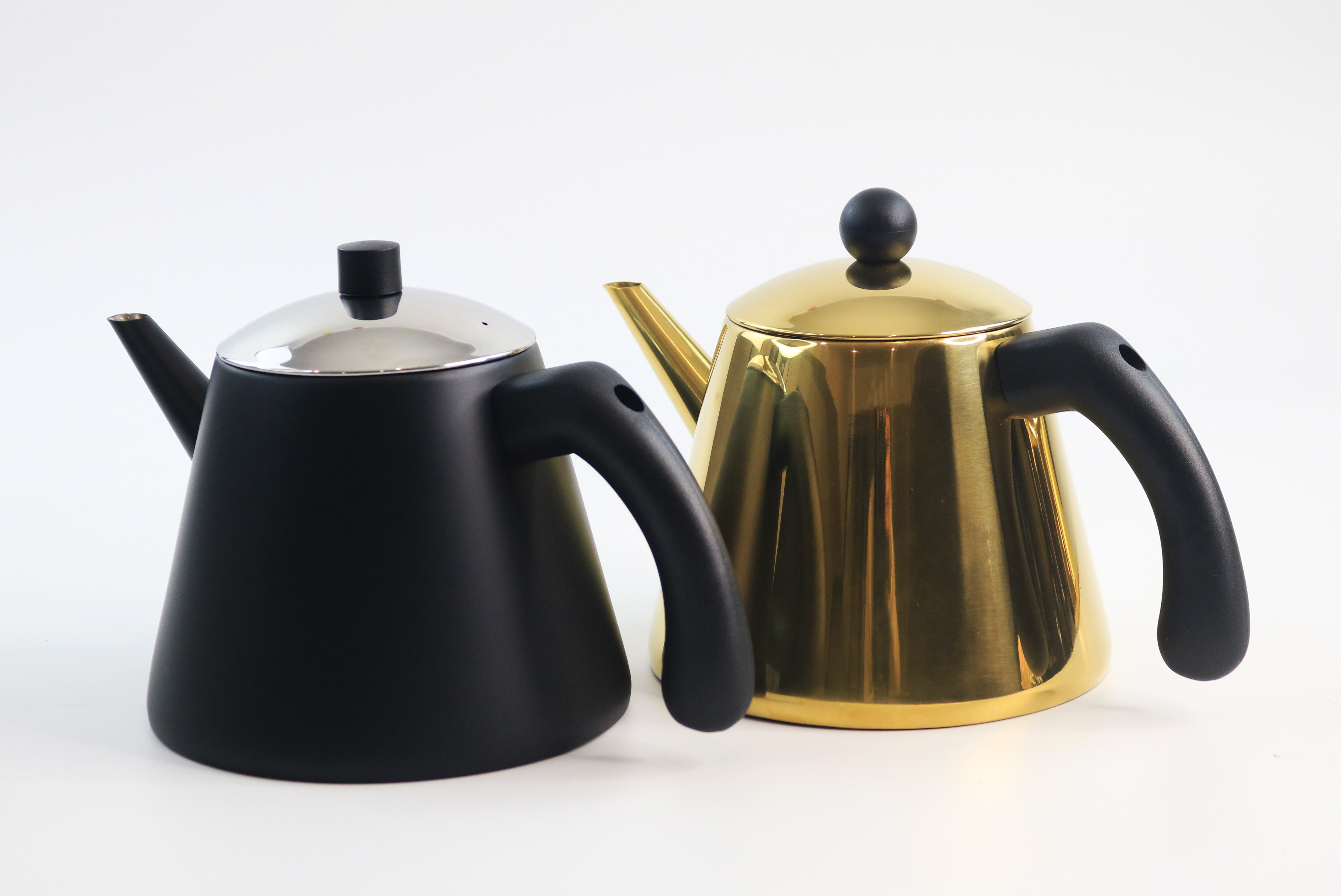 Metal multi color combinations teapot set powder coating painting plating durable tea kettle stainless steel double wall teapot