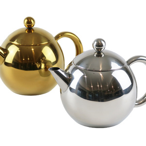 1.2 Liter Double wall Luxury Coffee tea pot with Removable Infuser stainless steel Teapot