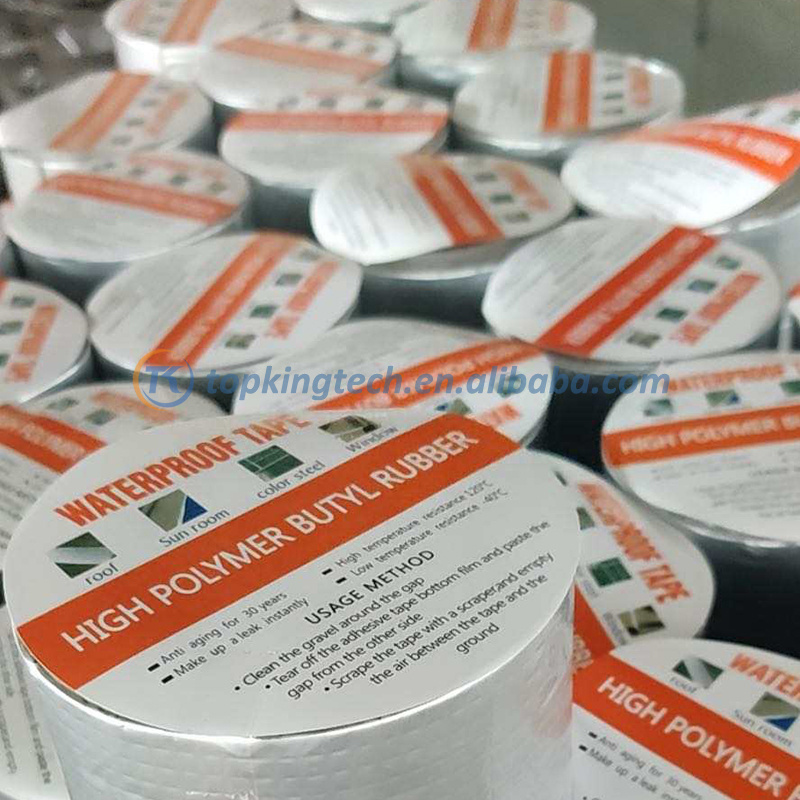 Super Adhesive Leakage Repair Mending Tape Aluminium Foil Butyl Rubber Tape Waterproof Butyl Tape for Roof RV Greenhouse