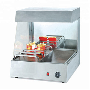 Fast Food Restaurant Food Keep Warm Food Display Warmer Showcase For Hamburger And Chips Fried Chicken Warmer Display