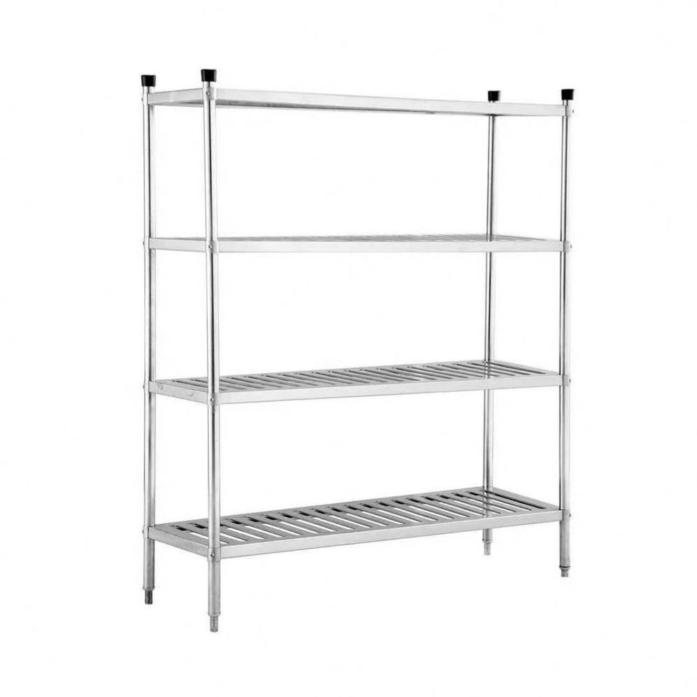 Restaurant Fruit Vegetable Kitchen Stainless Steel 4 Tire Storage Rack Shelf