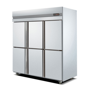 Commercial Stainless Steel Restaurant Fridge 6 Door Upright Freezer With Lock