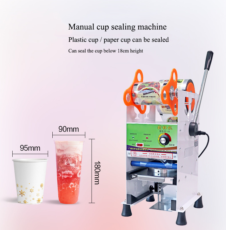 Manual Plastic Cup Sealer 90/95mm Hand Bubble Tea Cup Sealing machine