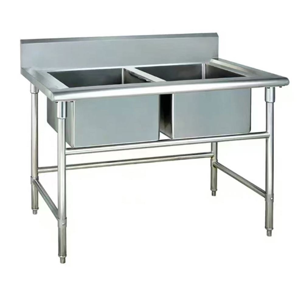 Commercial Stainless Steel 2 Compartment Restaurant Industrial Kitchen 2 Bowl Sink