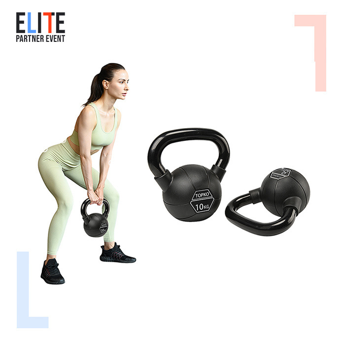 TOPKO High Quality Home Gym Power Training Competition kettlebell 10LB, 15LB, 20LB Multifunctional Comfortable Kettlebell