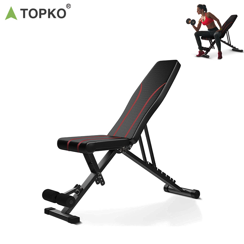 TOPKO High Quality Foldable Exercise Adjustable Dumbbell Bench For Gym Fitness Sit Up Weight Indoor Weight Lifting Bench