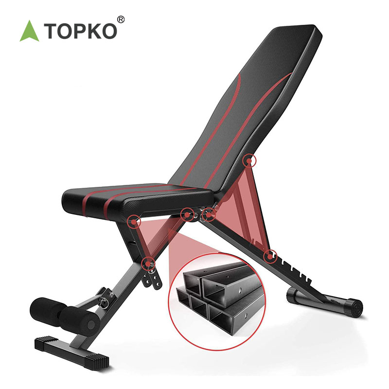 TOPKO High Quality Foldable Exercise Adjustable Dumbbell Bench For Gym Fitness Sit Up Weight Indoor Weight Lifting Bench