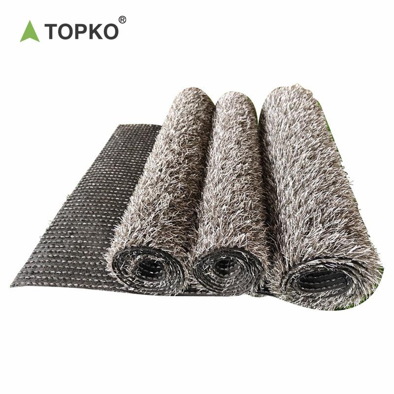 TOPKO High Quality Grey White Simulated Lawn For Outdoor Garden Home Carpet Lawn Artificial Grass