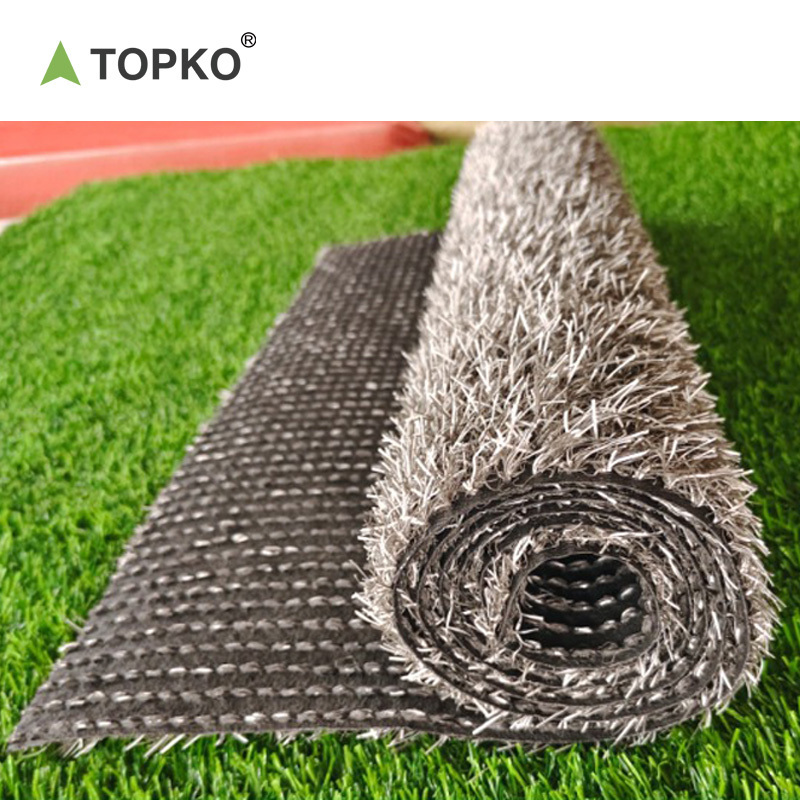 TOPKO High Quality Grey White Simulated Lawn For Outdoor Garden Home Carpet Lawn Artificial Grass