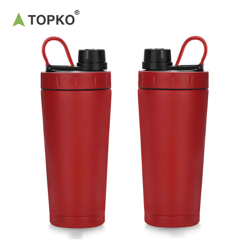 TOPKO High Quality Stainless Steel Shaker Cup 750ml Fitness Gym Yoga Protein Shaker Water Bottle