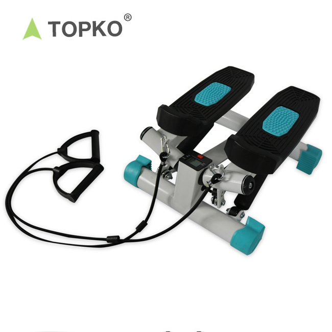 TOPKO home gym equipment fitness mini step exercise workout steppers machine with resistance bands