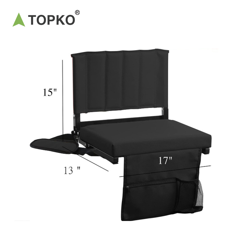 TOPKO Hot Sale CUSTOM Portable Easy Carry Foldable Stadium Chair Seat with Padded Cushion