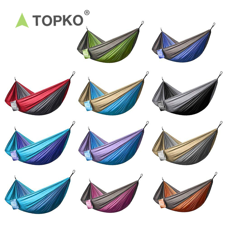 TOPKO big size Double Camping swing Hammock Lightweight and Portable with Tree Straps